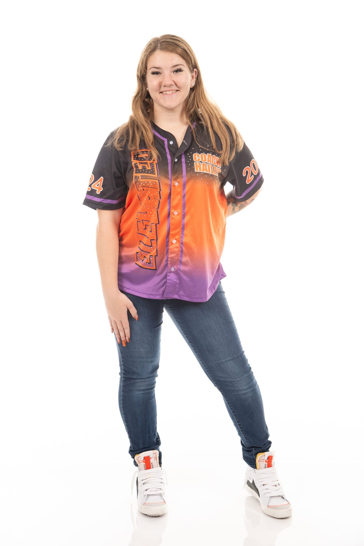 Hailey wearing her ECD jersey